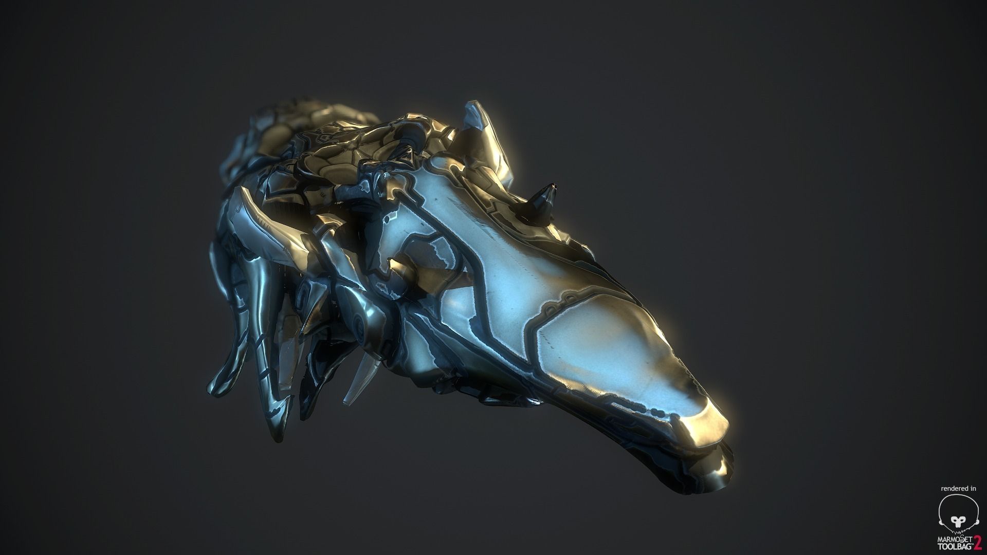 SciFi Spaceship Condor Low-poly 3D model_10