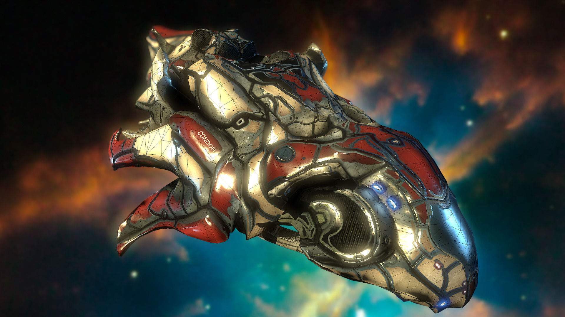 SciFi Spaceship Condor Low-poly 3D model_5