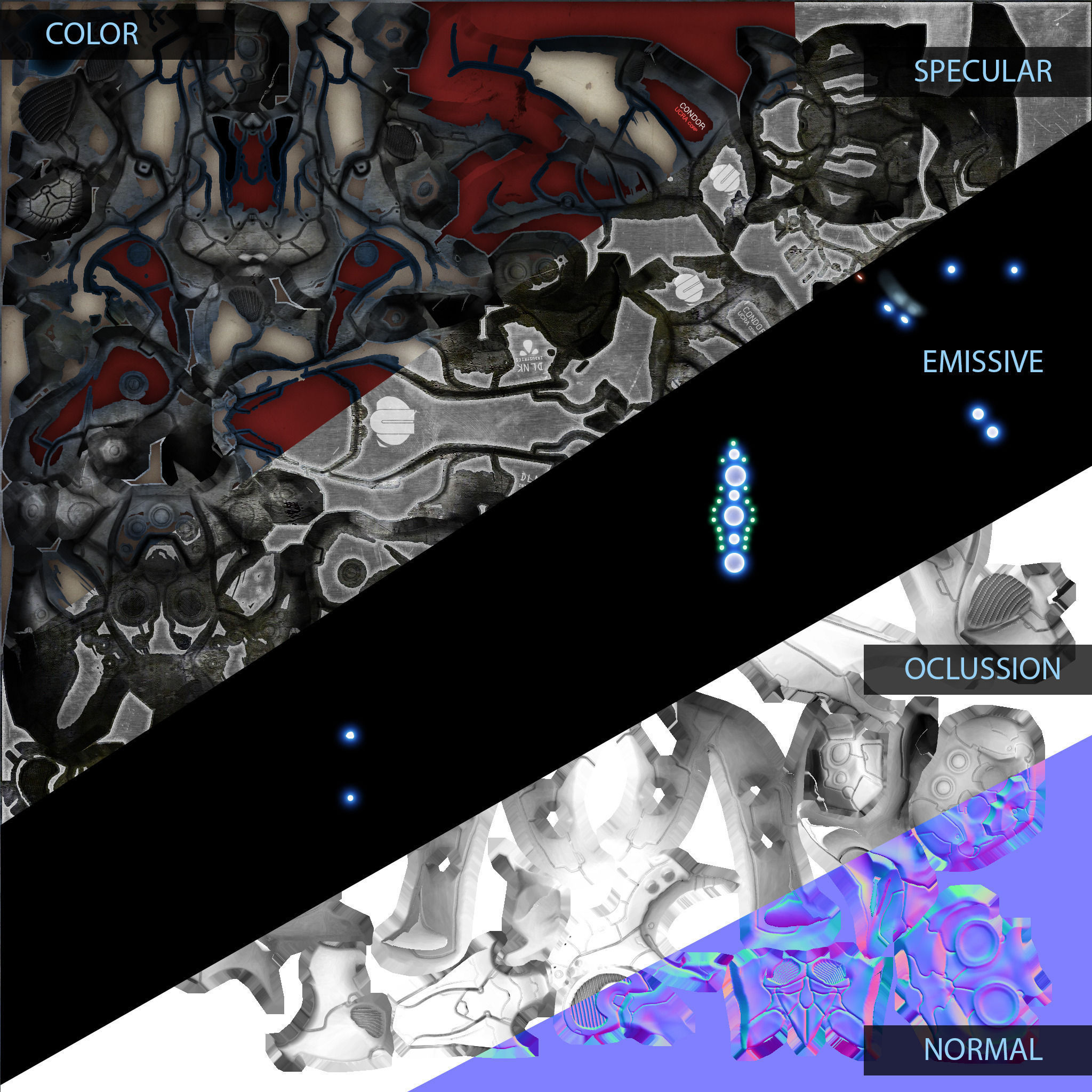 SciFi Spaceship Condor Low-poly 3D model_14