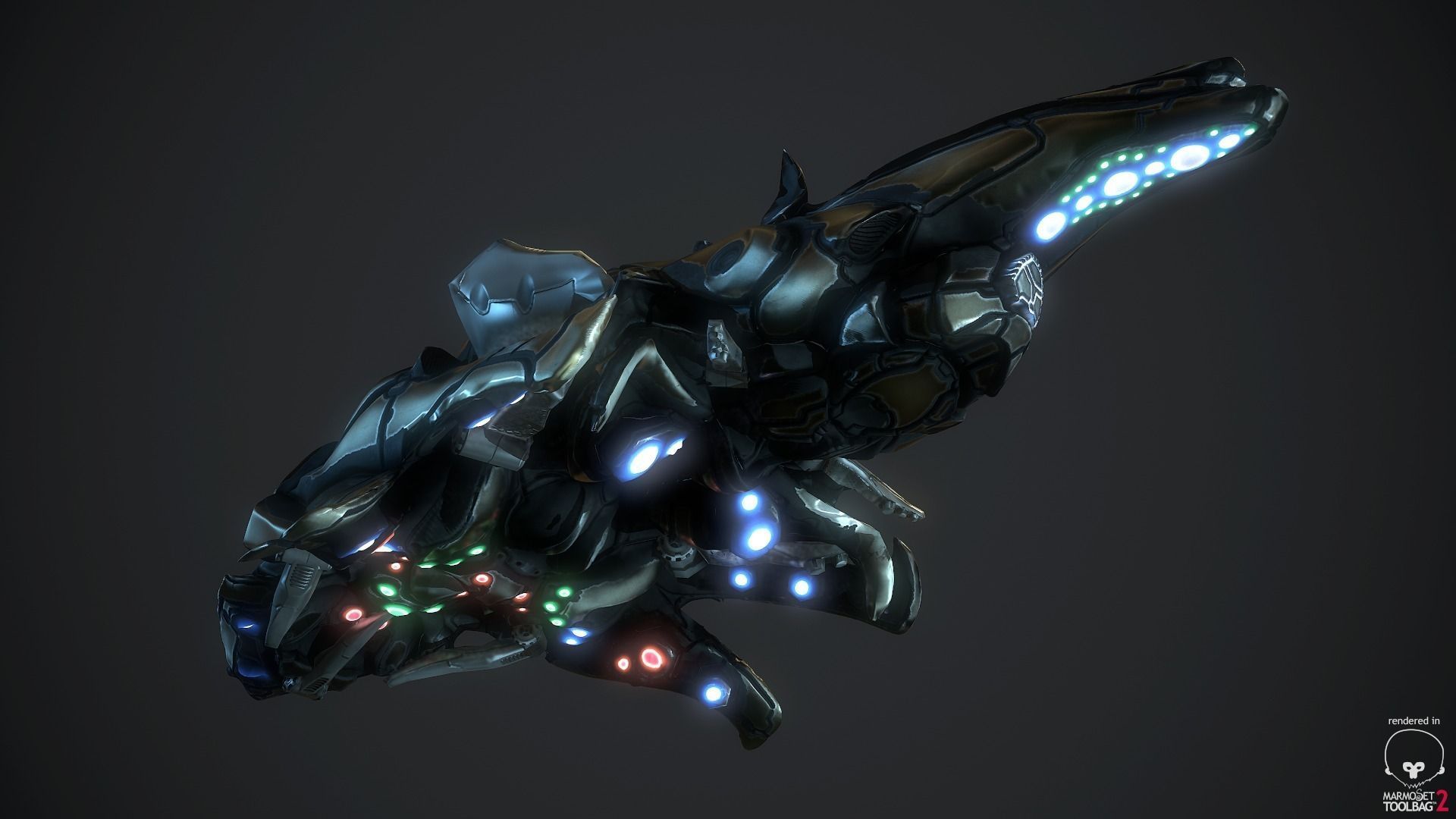 SciFi Spaceship Condor Low-poly 3D model_13