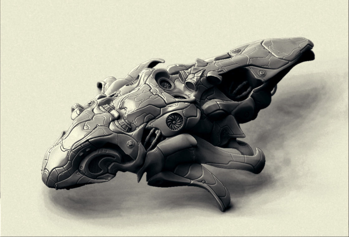 SciFi Spaceship Condor Low-poly 3D model_2