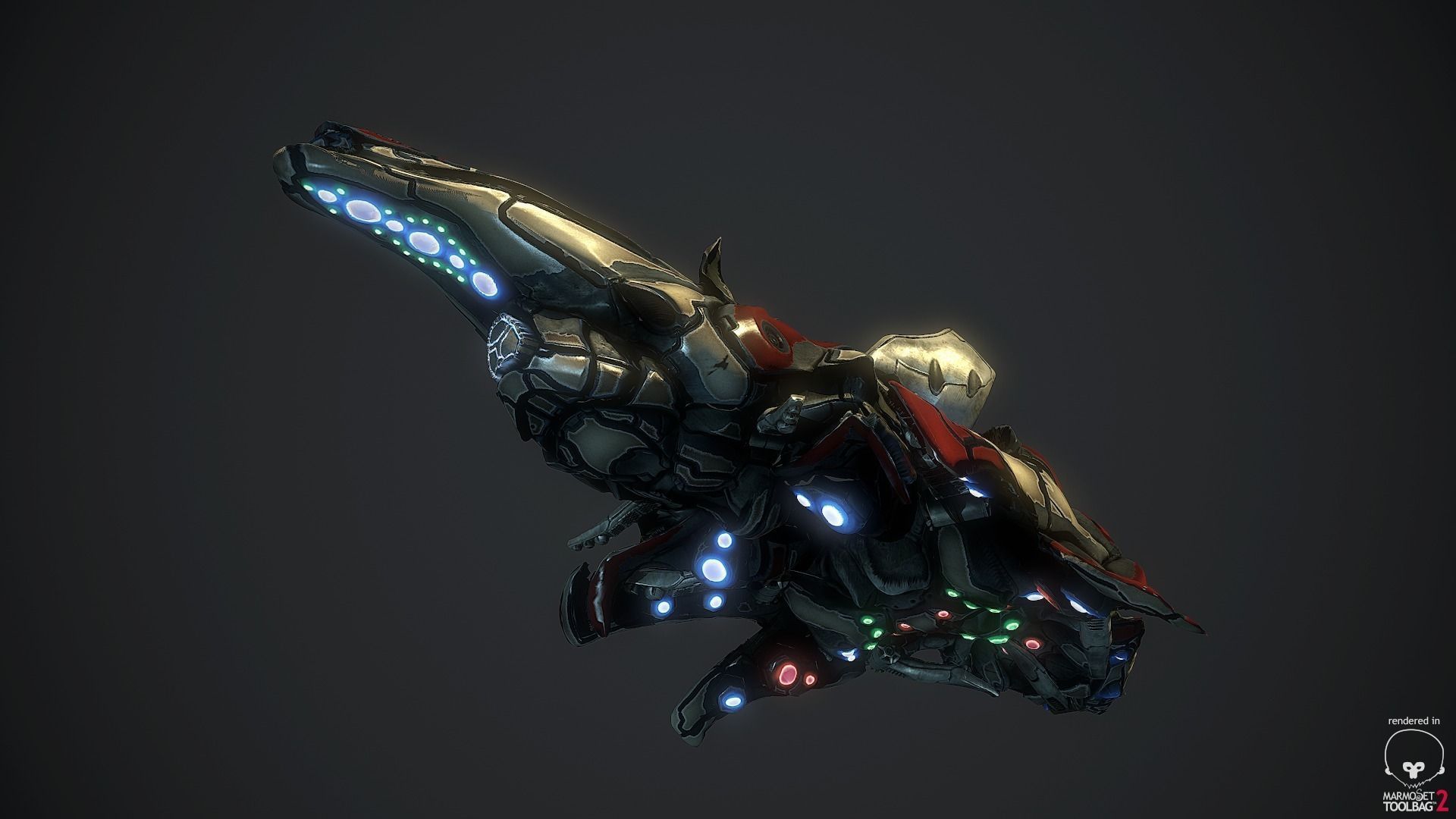 SciFi Spaceship Condor Low-poly 3D model_1