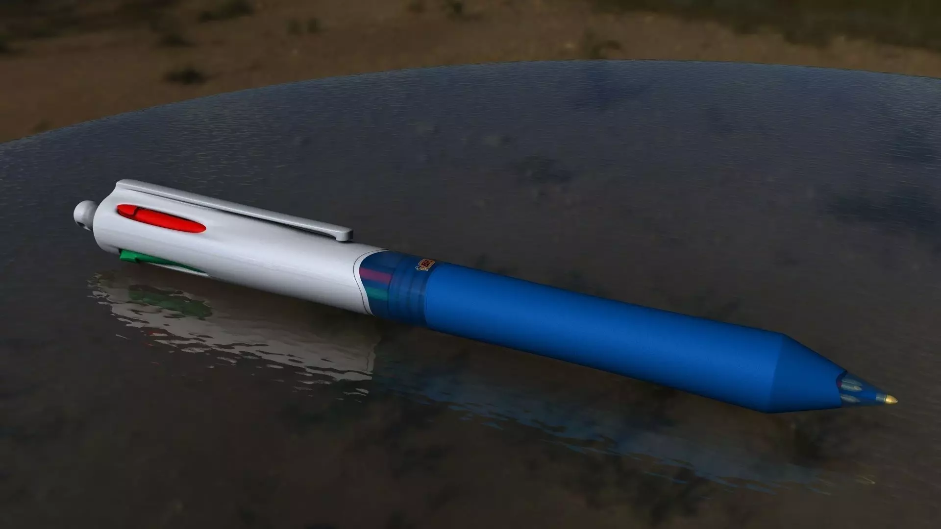 Pen 4 colours Free low-poly 3D model