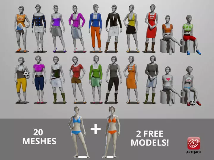 MannequinGirlPack AB 3D model_0