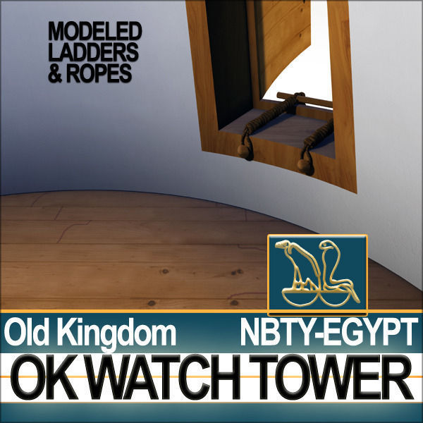 Ancient Egyptian Old Kingdom Watch Tower 3D model_7