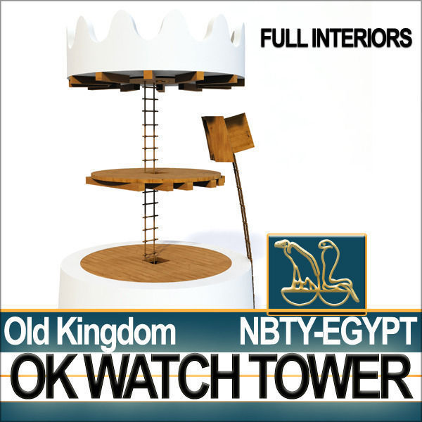 Ancient Egyptian Old Kingdom Watch Tower 3D model_6