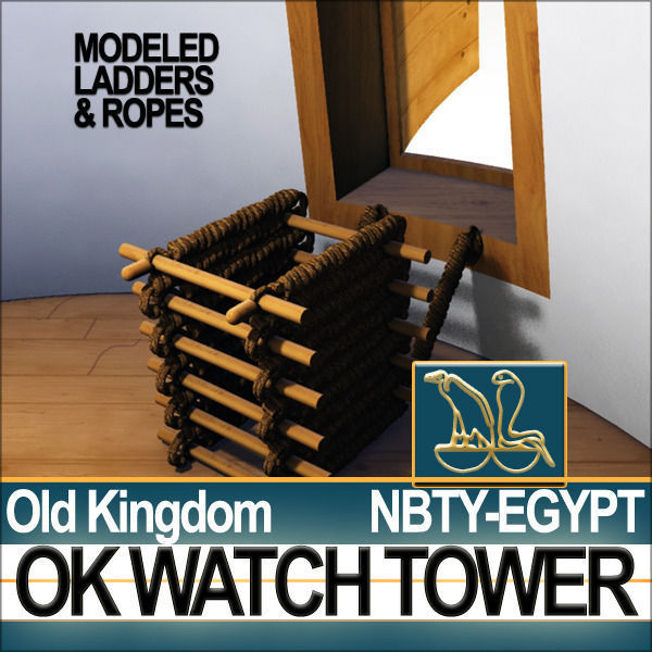 Ancient Egyptian Old Kingdom Watch Tower 3D model_11
