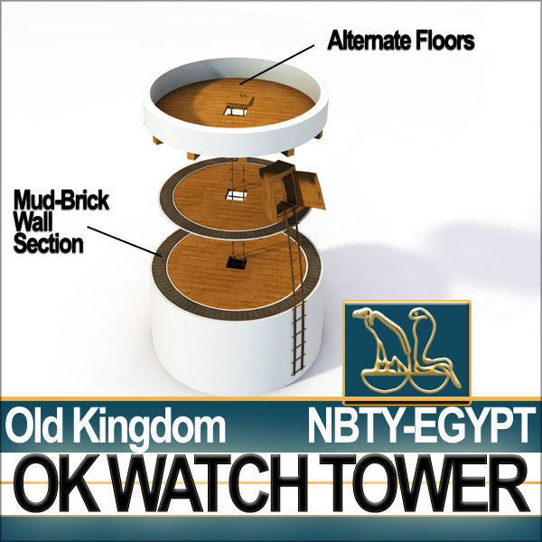 Ancient Egyptian Old Kingdom Watch Tower 3D model_14