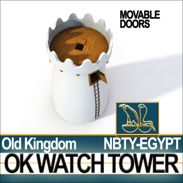 Ancient Egyptian Old Kingdom Watch Tower 3D model_9