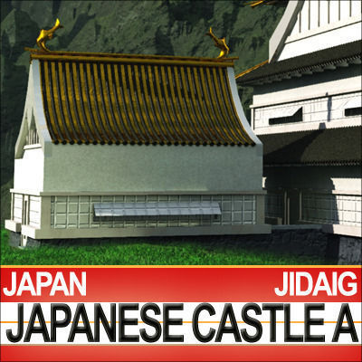 Japanese Castle A and Fortified Pond 3D model_10