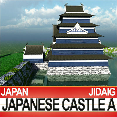 Japanese Castle A and Fortified Pond 3D model_14