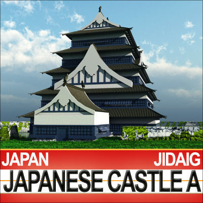 Japanese Castle A and Fortified Pond 3D model_12