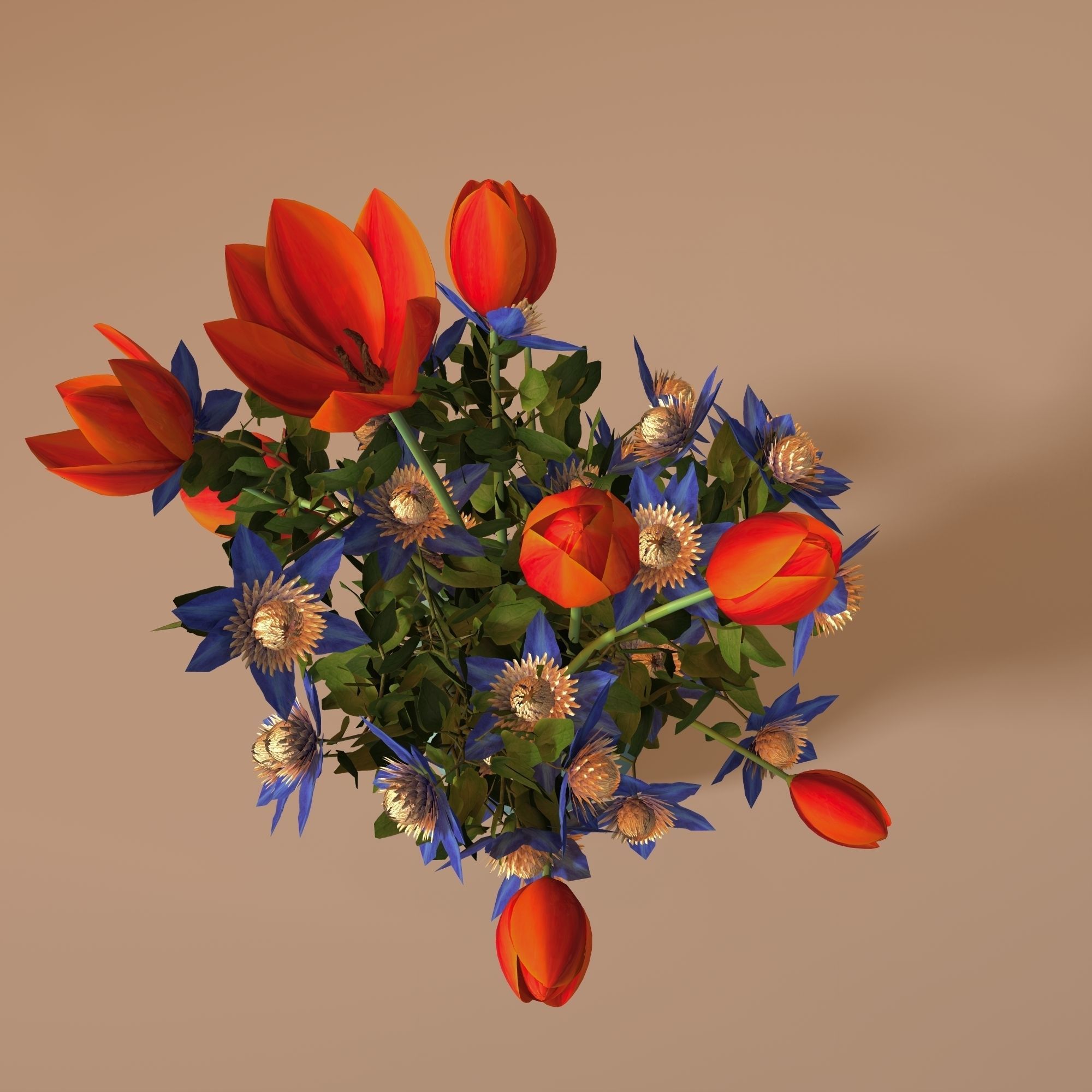 flowers in vase 3D model_1