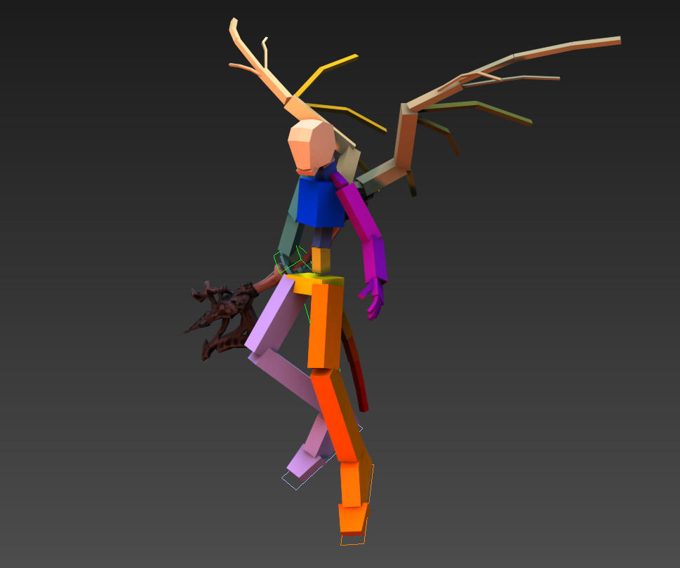 Gargoyle demon Low-poly 3D model_6