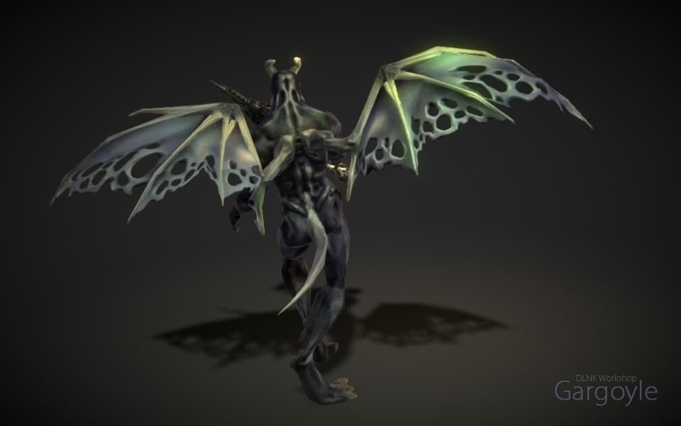 Gargoyle demon Low-poly 3D model_0