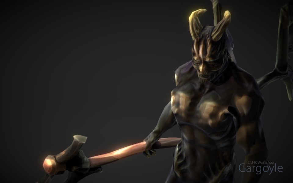 Gargoyle demon Low-poly 3D model_11