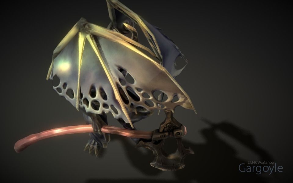 Gargoyle demon Low-poly 3D model_7