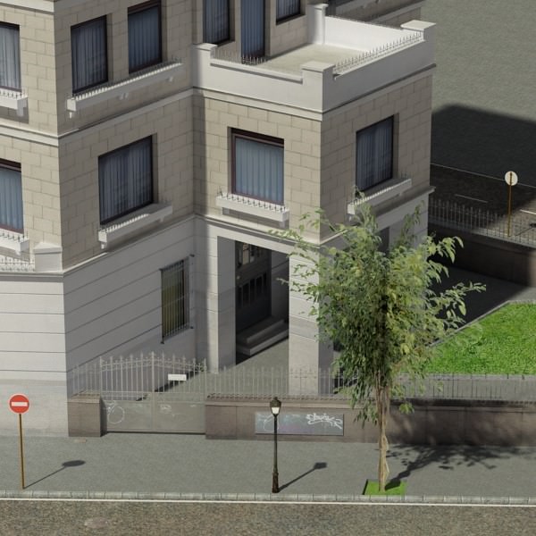 Building on corner of street 3D model_4