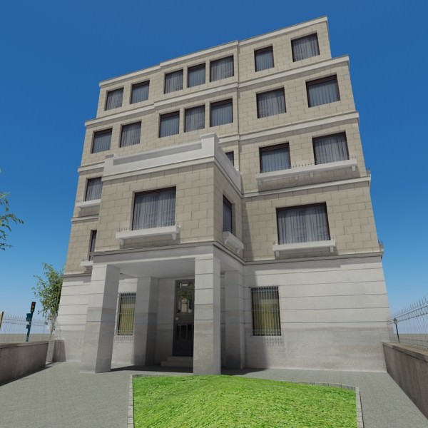 Building on corner of street 3D model_9