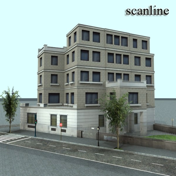 Building on corner of street 3D model_10