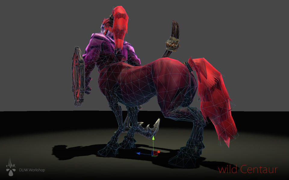 Wild Centaur Low-poly 3D model_10
