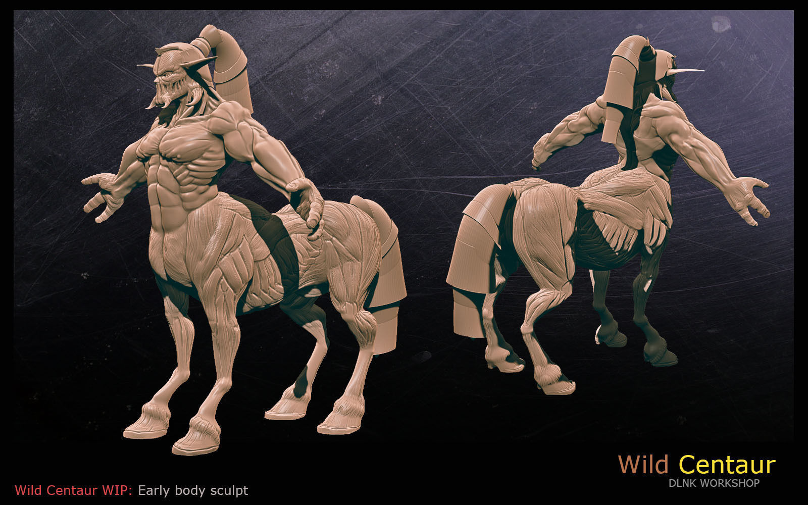 Wild Centaur Low-poly 3D model_7