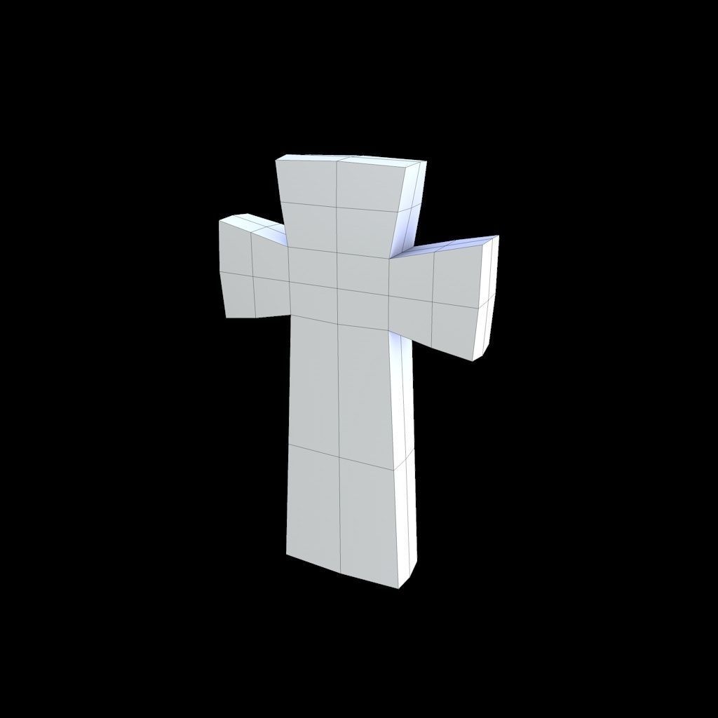 OldGravestone3 stone cross Low-poly 3D model_5