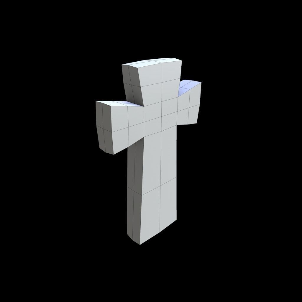 OldGravestone3 stone cross Low-poly 3D model_6