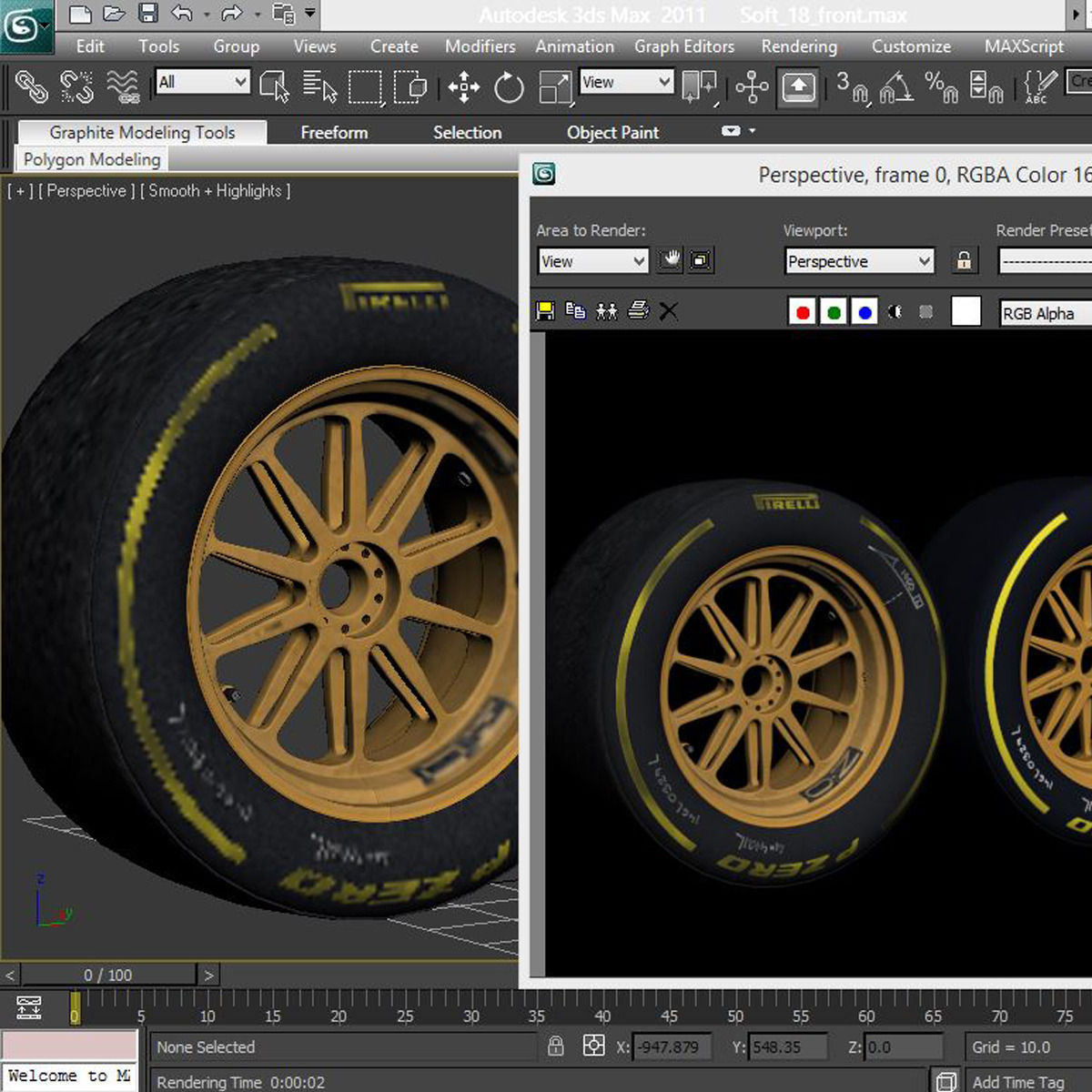 18 inches Soft front tyre Low-poly 3D model_11