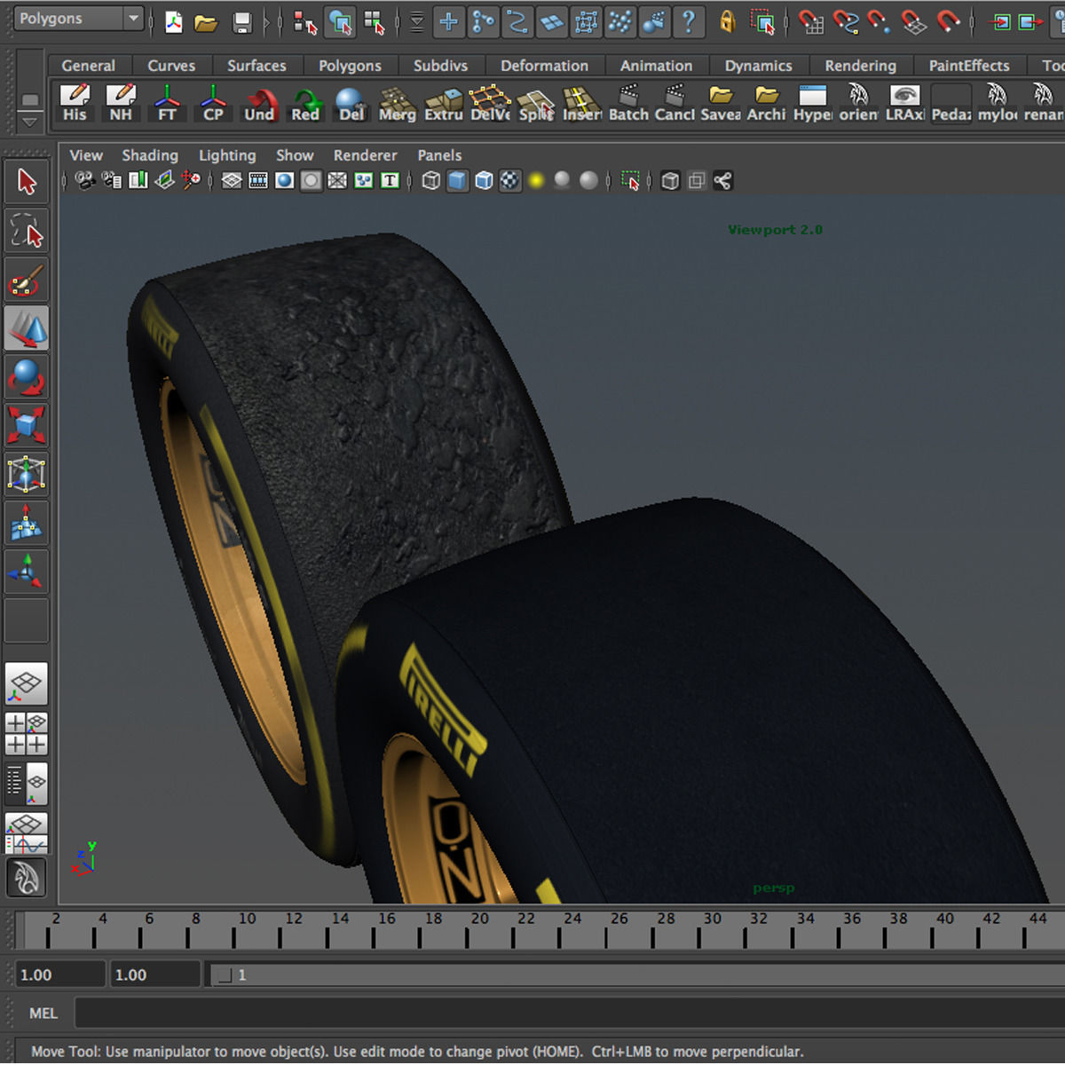 18 inches Soft front tyre Low-poly 3D model_9