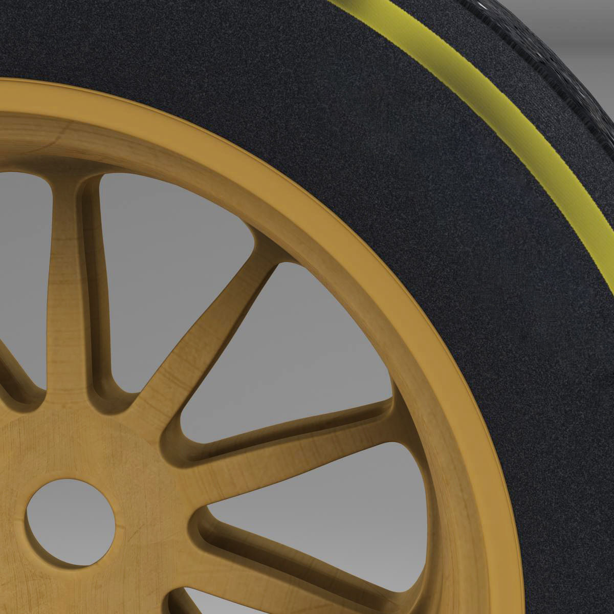 18 inches Soft front tyre Low-poly 3D model_5