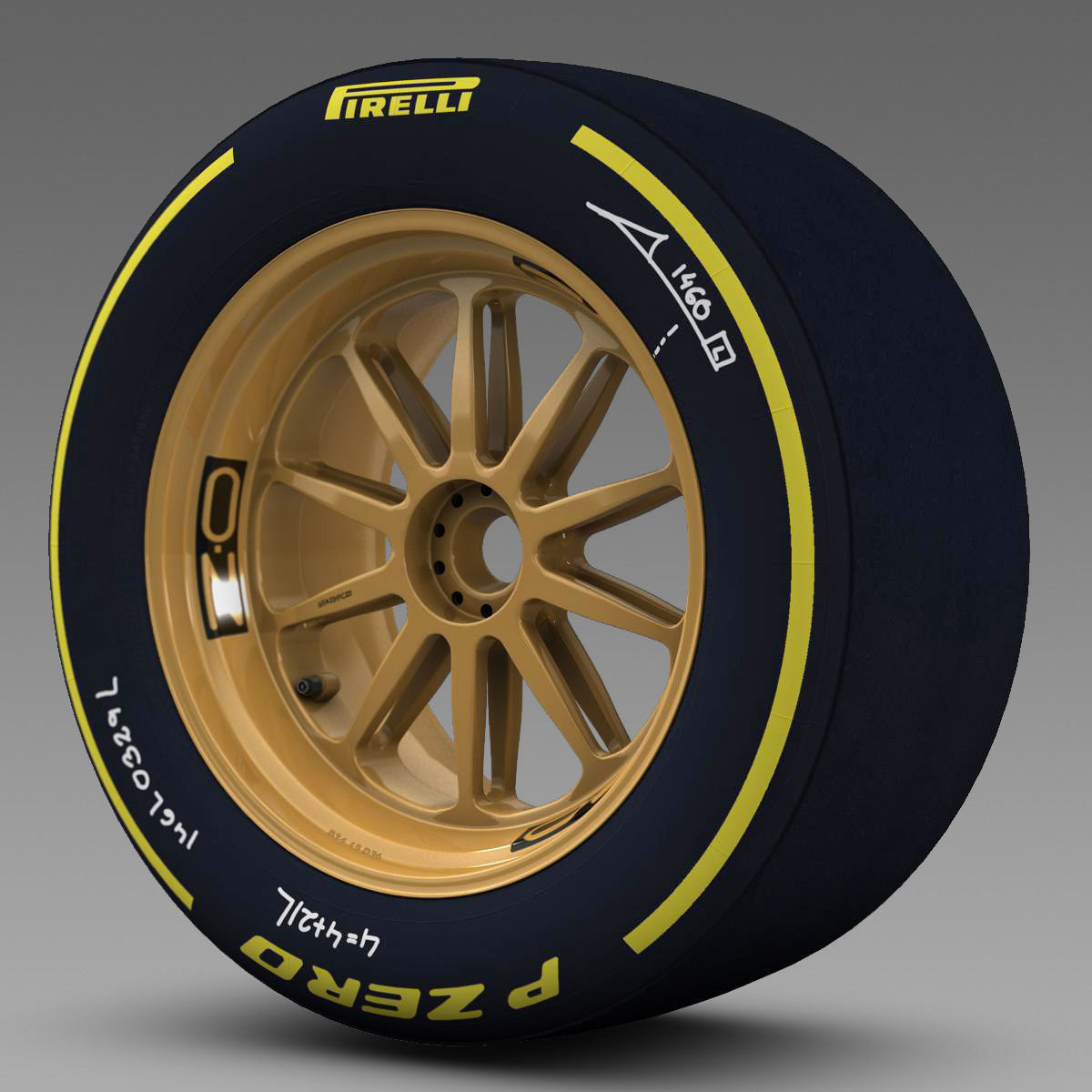 18 inches Soft front tyre Low-poly 3D model_8