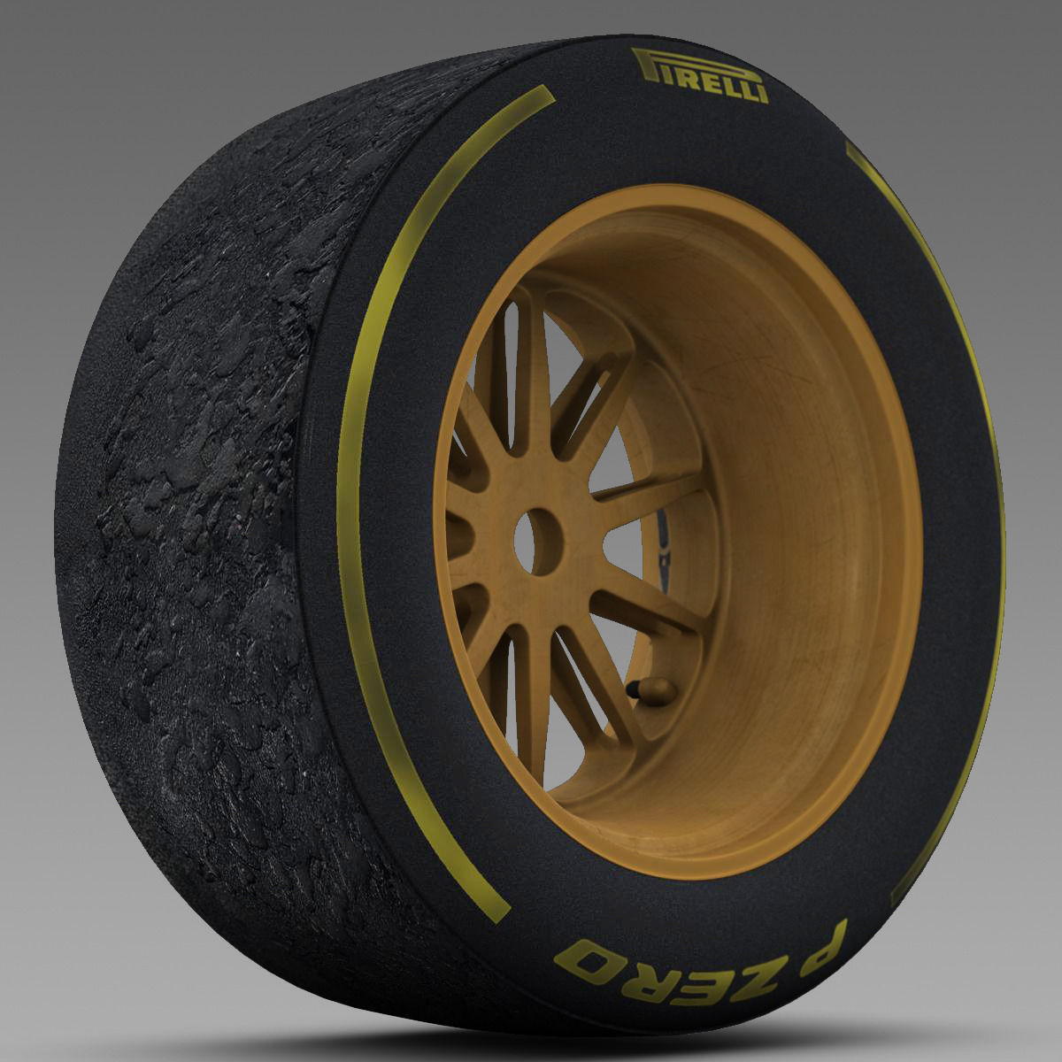 18 inches Soft front tyre Low-poly 3D model_6