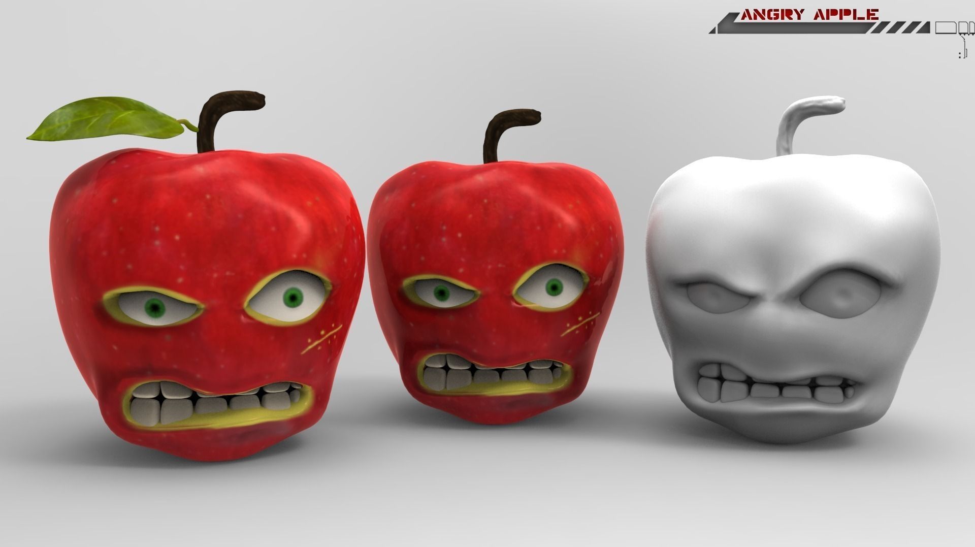 Angry Apple Printable 3D print model_0