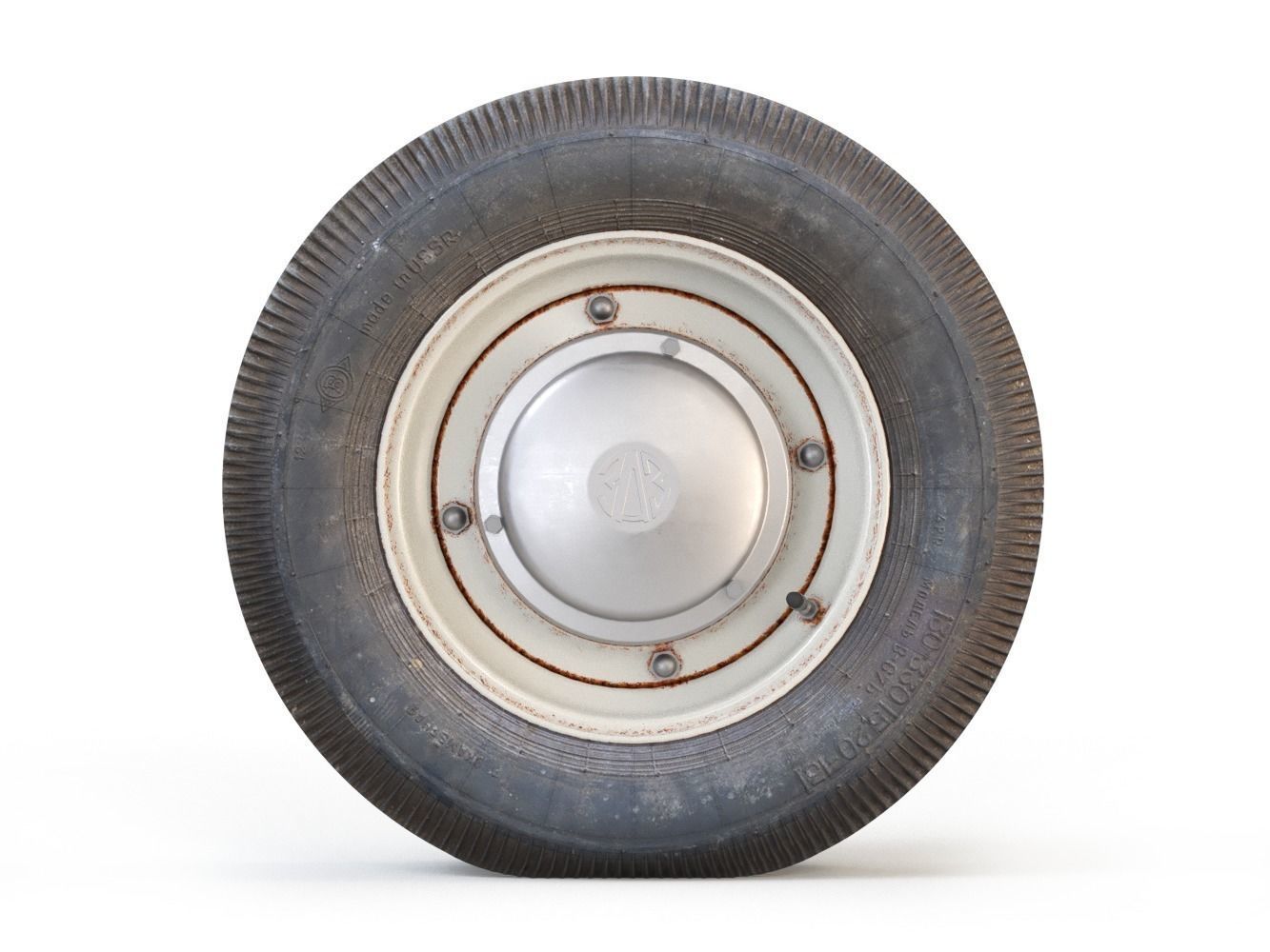 Vintage Car Wheel 3D model_0