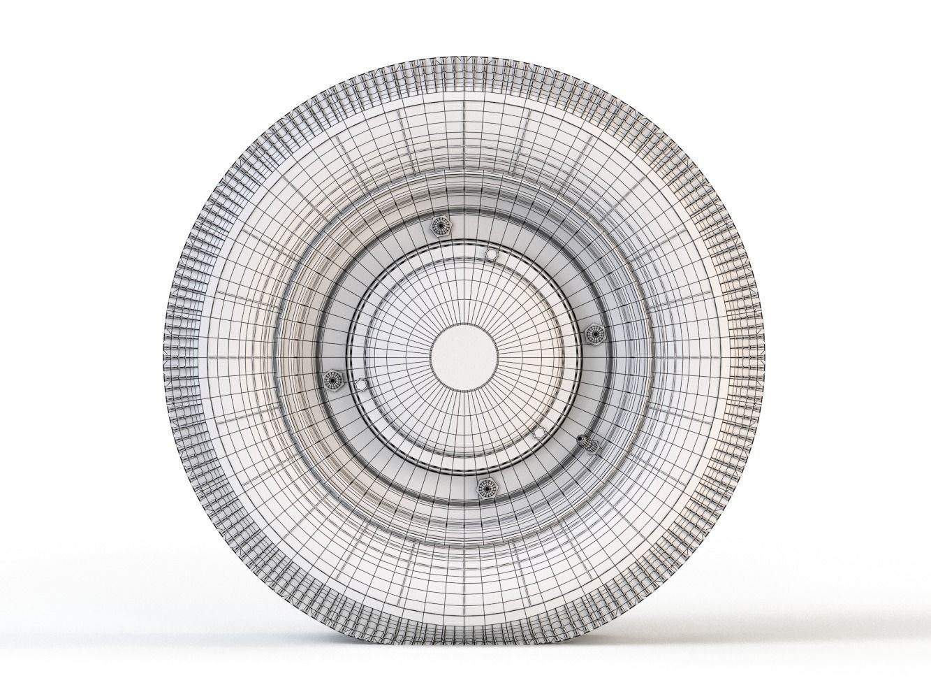 Vintage Car Wheel 3D model_3