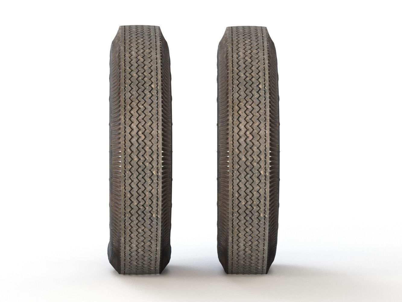 Vintage Car Wheel 3D model_2