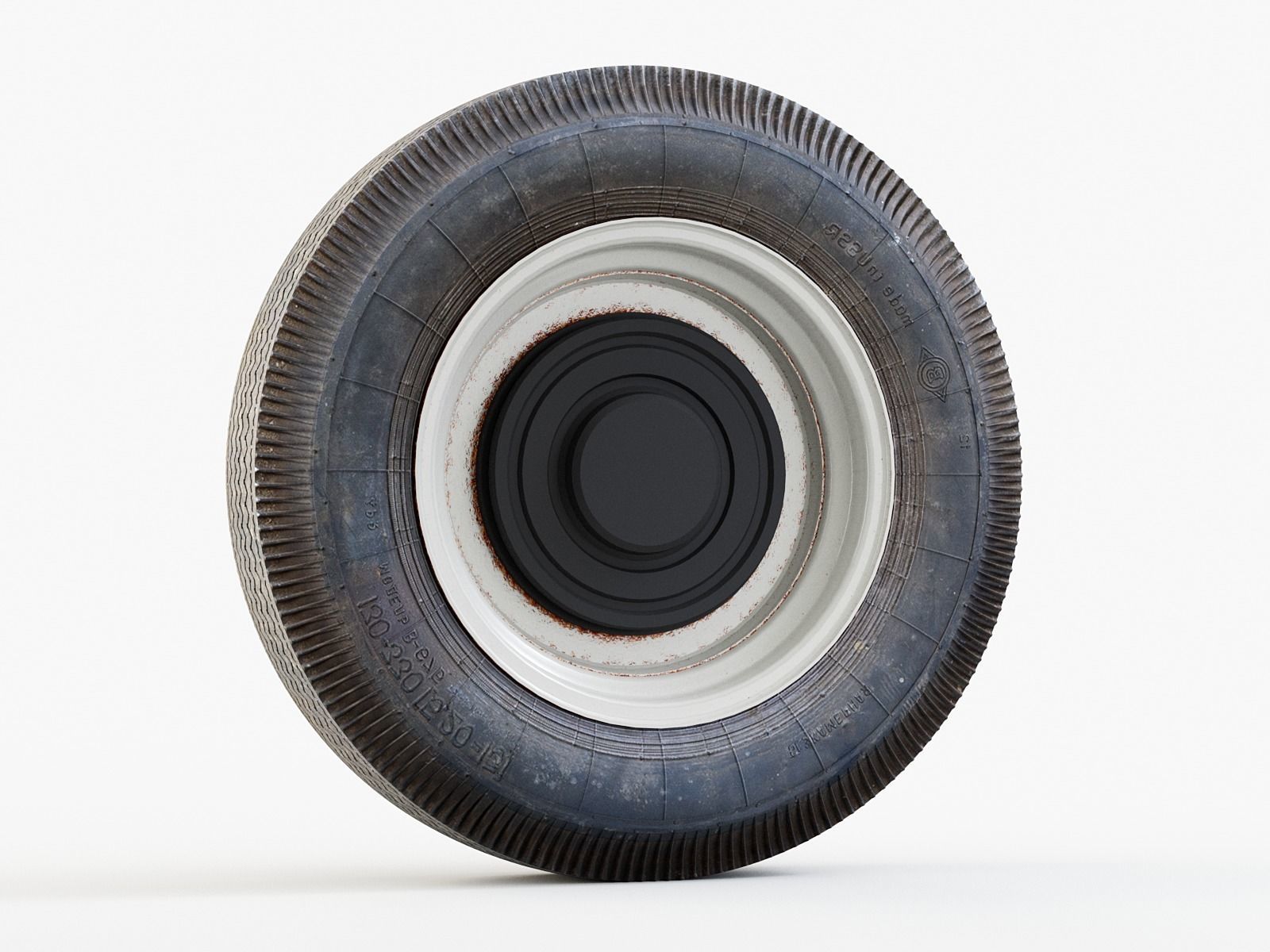 Vintage Car Wheel 3D model_5