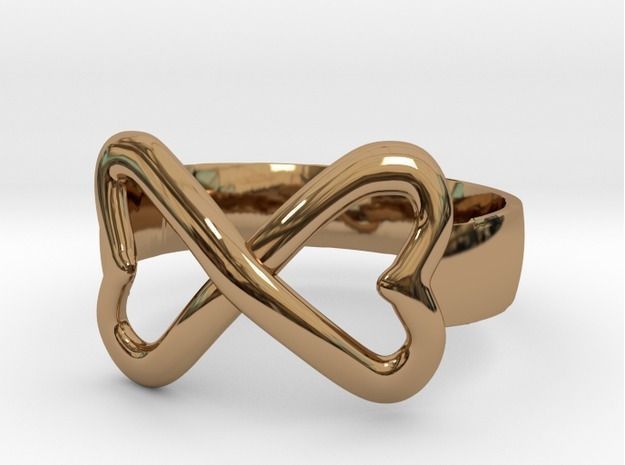 Connected Hearts Ring Free 3D print model_1
