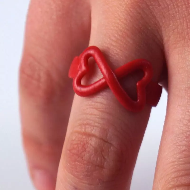 Connected Hearts Ring Free 3D print model_0