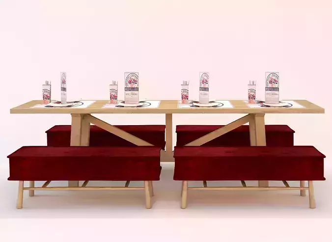 Table Set for Restaurante 3D model