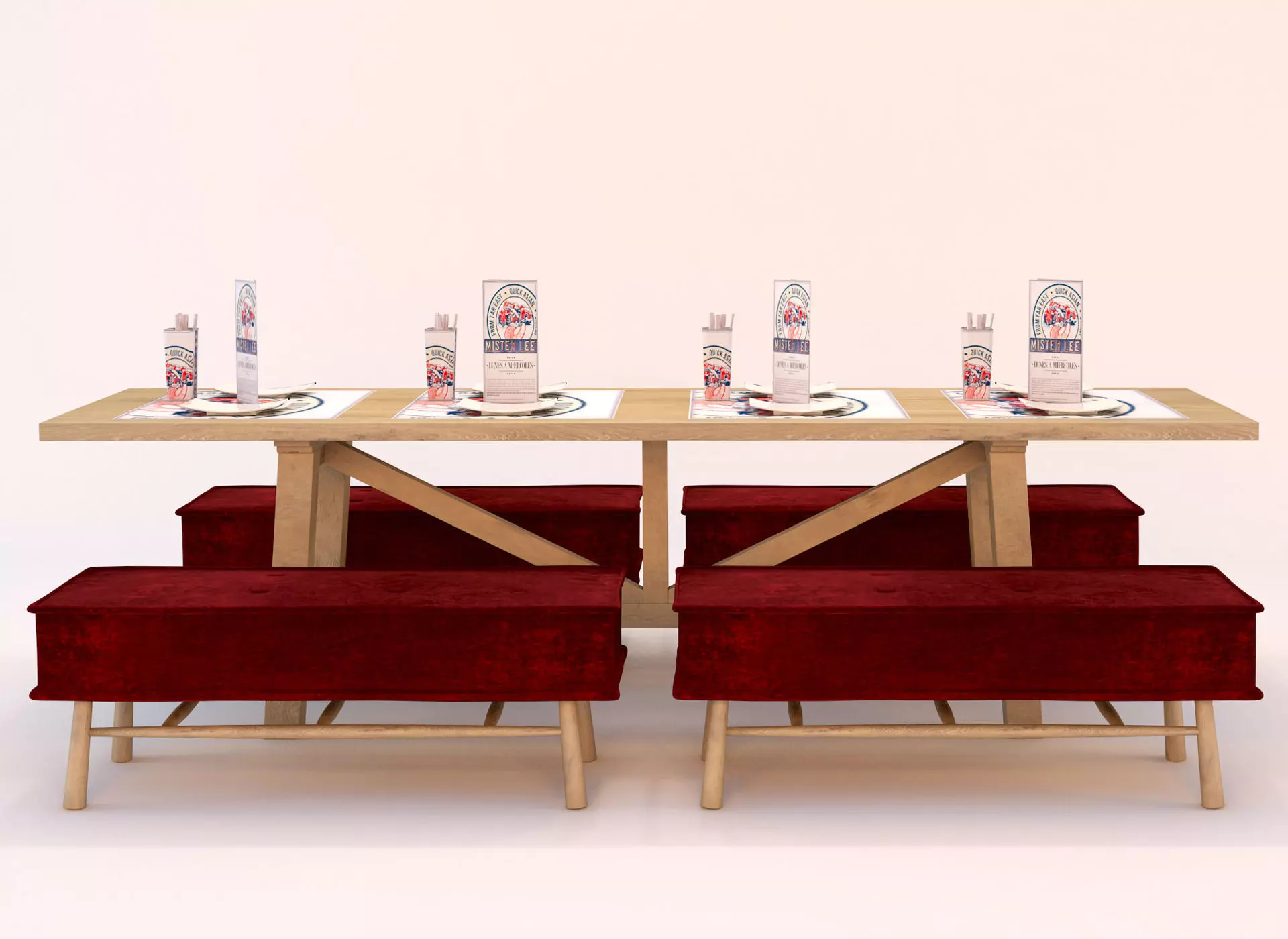 Table Set for Restaurante 3D model_0