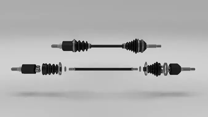 Exploded Half Axle 3D model