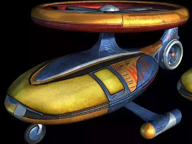 Helicopter 3D Beebop Concept 3D model