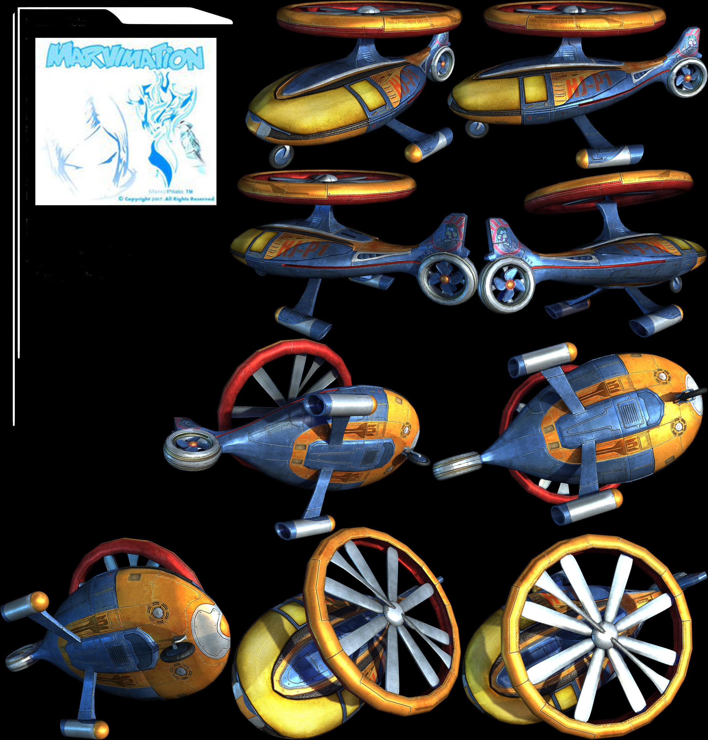 Helicopter 3D Beebop Concept 3D model_12