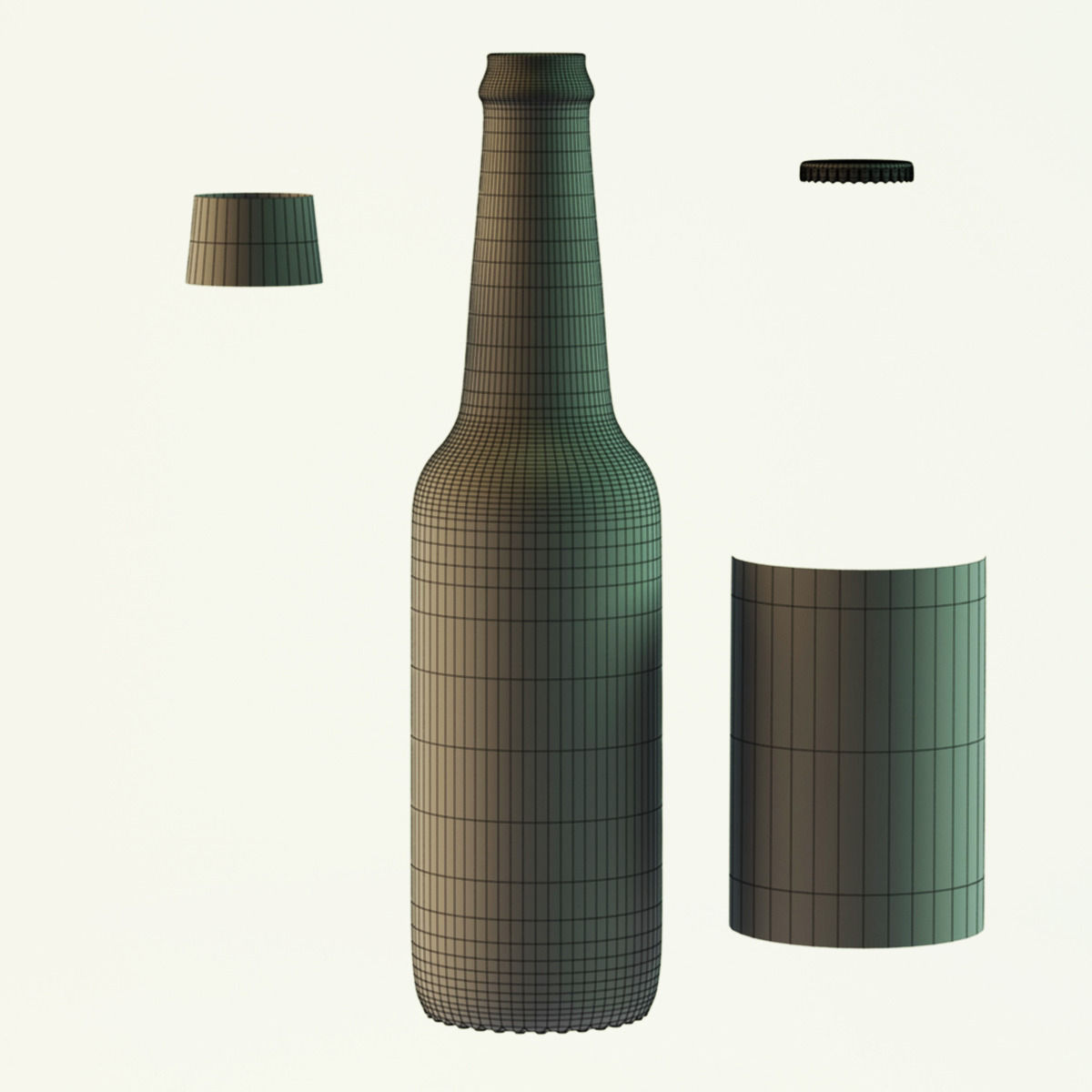 Budweiser beer bottle  3D model_2