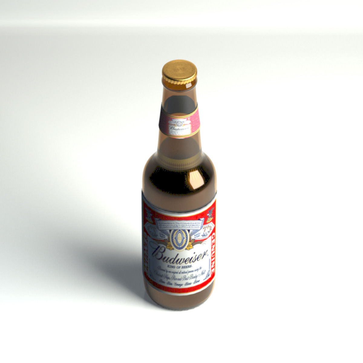 Budweiser beer bottle  3D model_1