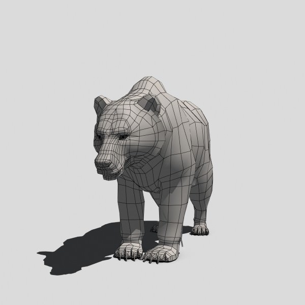 Grizzly Bear Low-poly 3D model_9
