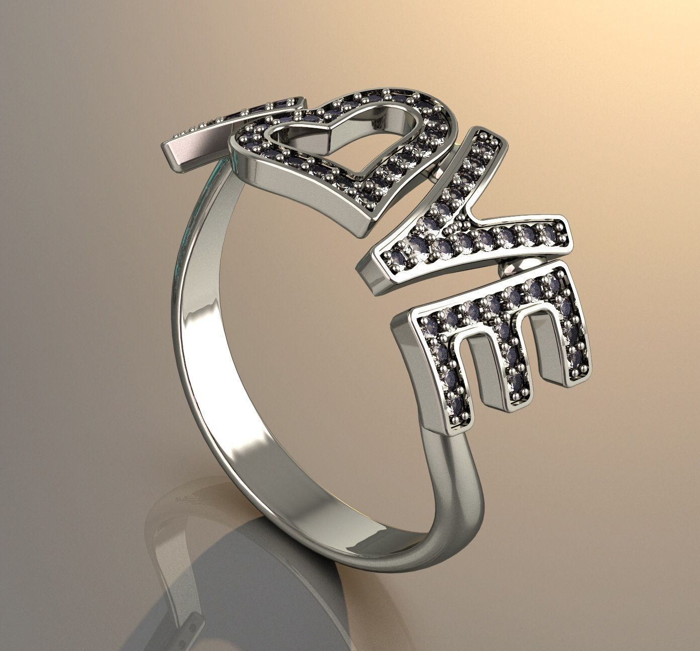 Love is all u need ring 3D print model_2