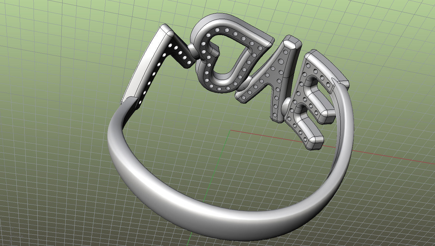 Love is all u need ring 3D print model_6